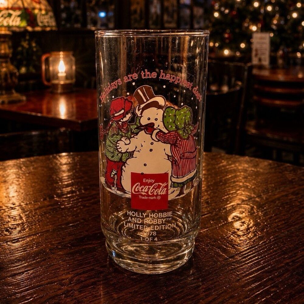 1978 Coca-Cola Holly Hobbie & Robby Christmas Glass Limited Edition 1 of 4